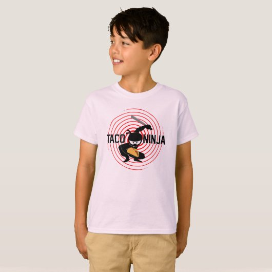 Taco Ninja Design - Kinderen Basic T-Shirt (Voorkant volledig)