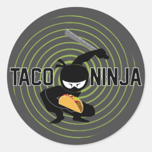 Taco Ninja Design - Stickers Rond Classique