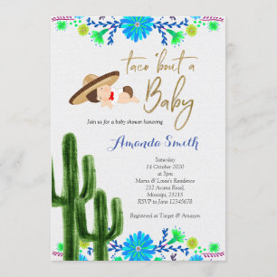 Taco over baby Cactus Baby shower Uitnodigingskaar Kaart