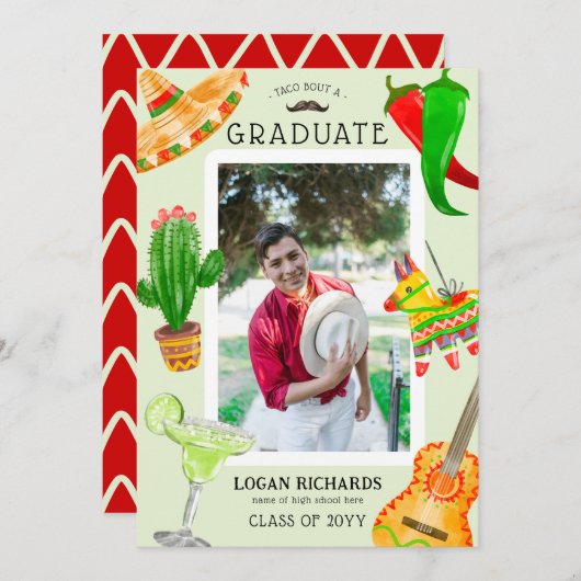 Taco over een Afstuderen Afstuderen Aankondiging (Voorkant / Achterkant)