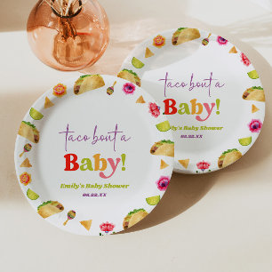 Taco over een Baby! Fiesta-Baby shower Papieren Bordje