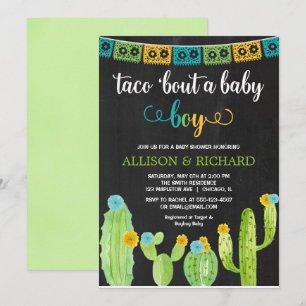 Taco over een baby, Fiesta cactus baby shower Kaart