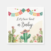 Taco Over een Baby Fiesta Cactus Waterverf Douche Servet (Voorkant)