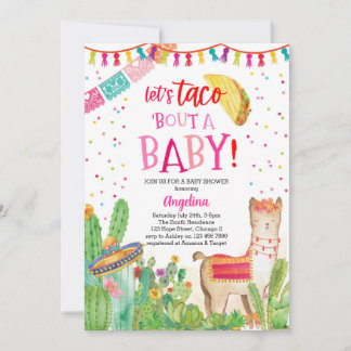 Taco Over Een Baby Fiesta Llama Mexicaans Baby sho Kaart