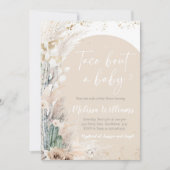 Taco Over Een Baby shower Nodigt Boho Genderonthul Kaart (Voorkant)