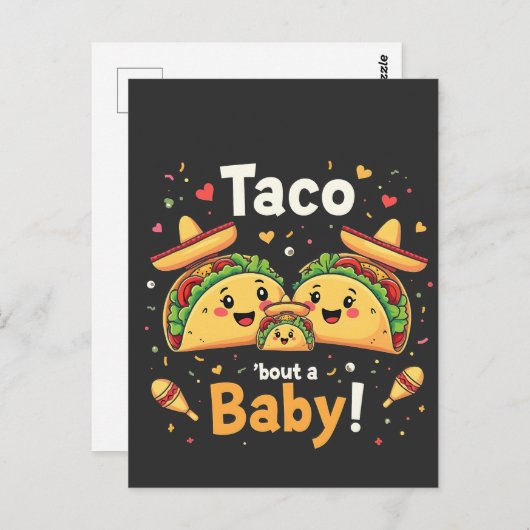 Taco over een Baby zwangerschapsaankondiging Briefkaart (Voorkant / Achterkant)