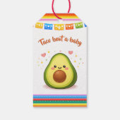 Taco over een babyshower-avocado cadeaulabel (Achterkant)