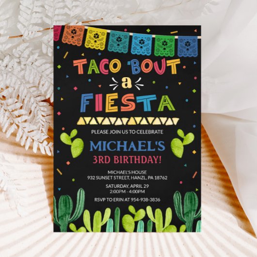 Taco over een fideuitnodiging kaart