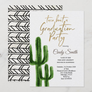 Taco over een Graduation Party Invitation Fiesta Kaart