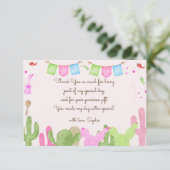 Taco over een leuke fiesta mexicaanse kinderverjaa bedankkaart (Staand voorkant)