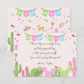 Taco over een leuke fiesta mexicaanse kinderverjaa bedankkaart (Voorkant / Achterkant)