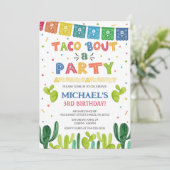 Taco over een partijuitnodiging kaart (Staand voorkant)