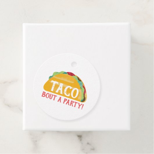 Taco over een Party Favor Label (In situ)