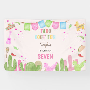 Taco over leuke fiesta mexicaanse meisje verjaarda spandoek