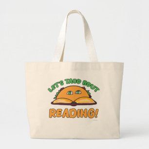 Taco Over Lezen Leuk Boek Lover Cartoon Grote Tote Bag