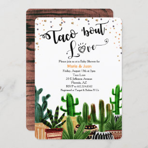 Taco 'Over Liefde Cactus Baby shower Uitnodiging