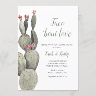 Taco over liefde Cactus Peach Baby shower Kaart