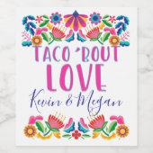 Taco Over Liefde Zomer Fiesta Couples Douche Wijn Etiket (Enkel label)