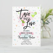 Taco Over Love Bruiloft Feest Fiesta Uitnodiging (Staand voorkant)
