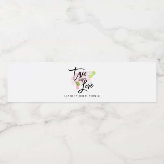 Taco Over Love Bruiloft Feest Waterfles Etiket (Enkel label)