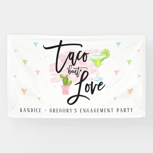 Taco Over Love Feest Spandoek (Horizontaal)