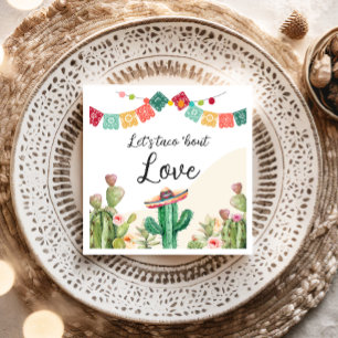 Taco Over Love Fiesta Cactus Watercolor Bruiloft Servet