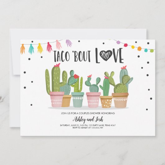 Taco Over Love Fiesta Koppels Splash Cactus Kaart (Voorkant)