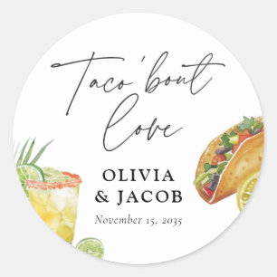 Taco over Love Mexicaanse Koppels Shower Ronde Sticker