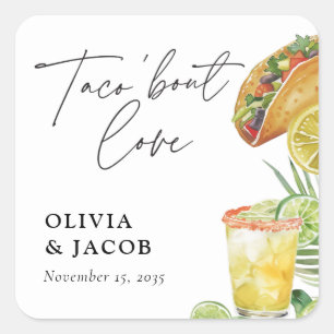 Taco over Love Mexicaanse Koppels Shower Vierkante Sticker