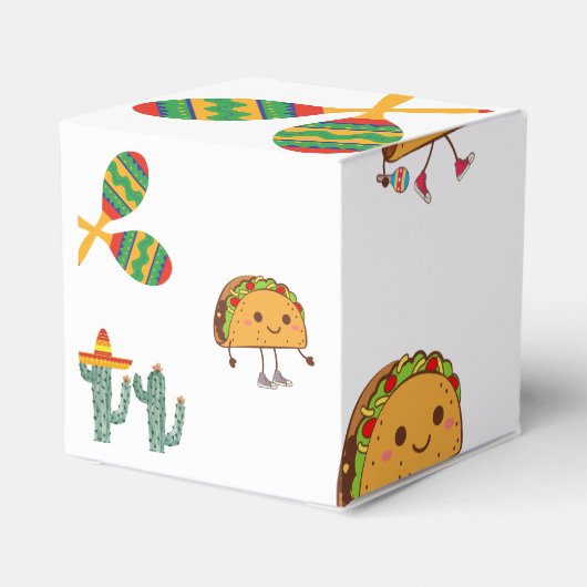 Taco over Mexicaans Baby shower Luier Raffle Box Bedankdoosjes (Achterkant)