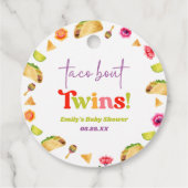 Taco over tweelingen! Fiesta-Baby shower Bedankjes Labels (Achterkant)