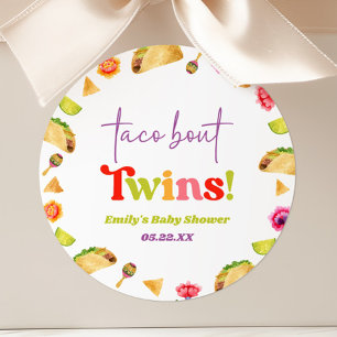Taco over tweelingen! Fiesta-Baby shower Ronde Sticker