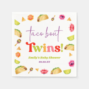 Taco over tweelingen! Fiesta-Baby shower Servet
