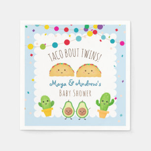 Taco over tweelingen! Fiesta Twin Boy Baby shower Servet