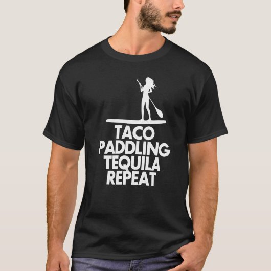Taco Paddling Tequila Repeat Men Paddle Boarding T-shirt (Voorkant)