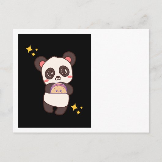 Taco panda jolie carte postale drôle (Devant)