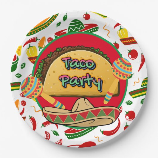 Taco Party Papieren Bordje (Voorkant)