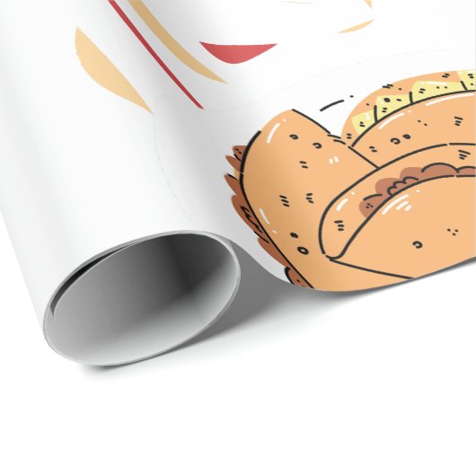 Taco patroon met gedroogde chili achtergrond cadeaupapier (Rol Hoek)