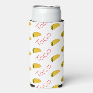 Taco patroon met rode tekst op wit