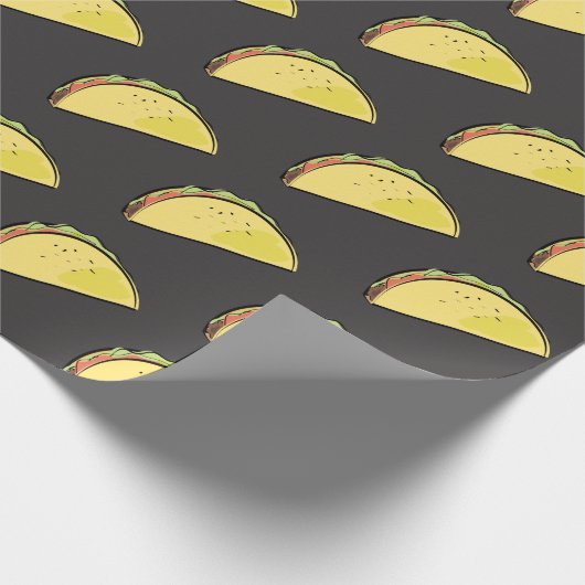 Taco Patroon Zwart Cadeaupapier (Hoek)