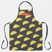 Taco Patroon Zwart/Donker grijs Schort (Voorkant)