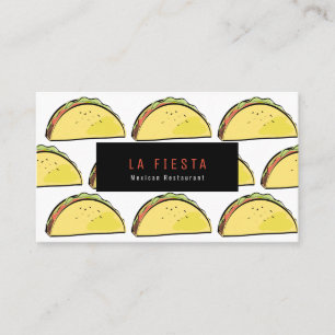Taco Pattern Eenvoudig & Modern Wit Visitekaartje