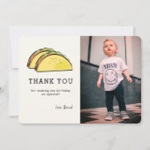 Taco Photo Anniversaire Terracotta Carte de remerc (Devant)