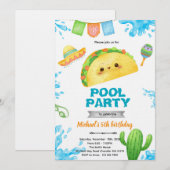 Taco Pool Party Birthday Invitation (Devant / Derrière)
