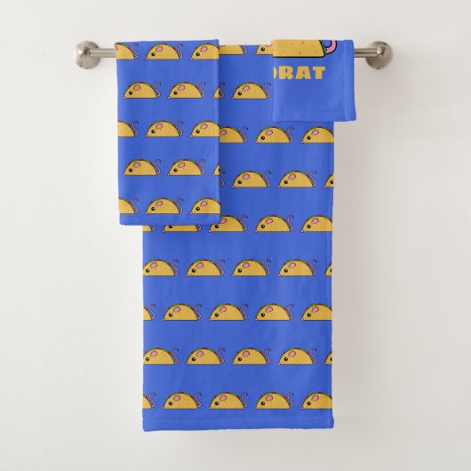 Taco Rat Bath Towel Set Bad Handdoek (Insitu)