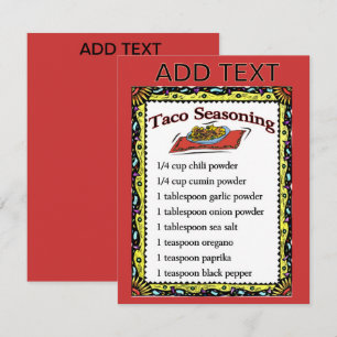 Taco Seasoning Kaarten toevoegen tekst