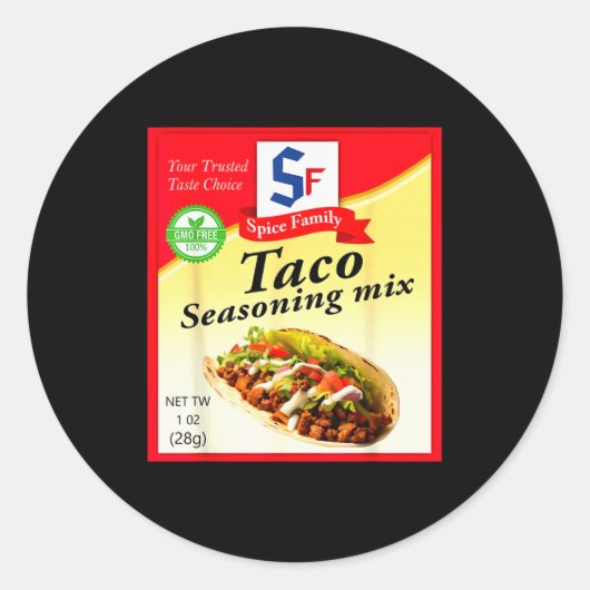 Taco Seasoning Mix Funny Mexico Cinco De Mayo Grou Ronde Sticker (Voorkant)