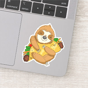 Taco Sloth Cartoon Grappige illustratie Sticker