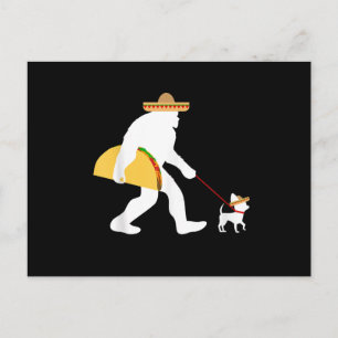 taco sombrero chihuahua dog bigfoot cinco de briefkaart