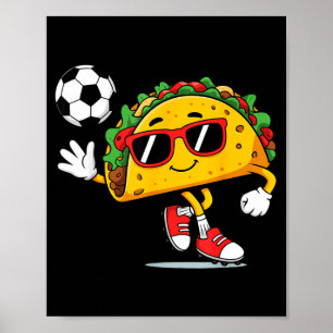 Taco speelt voetbal mexicaans cinco de mayo sombre poster